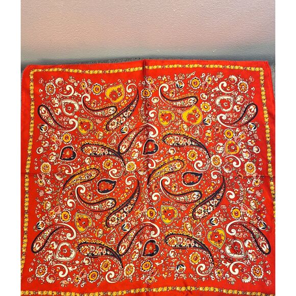 Set Of 2 Multicolored Multi Print 100% Silk Square Scarfs Women Fairy Office - Picture 2 of 7